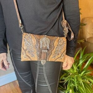 Brown Embroidered Women's Bag